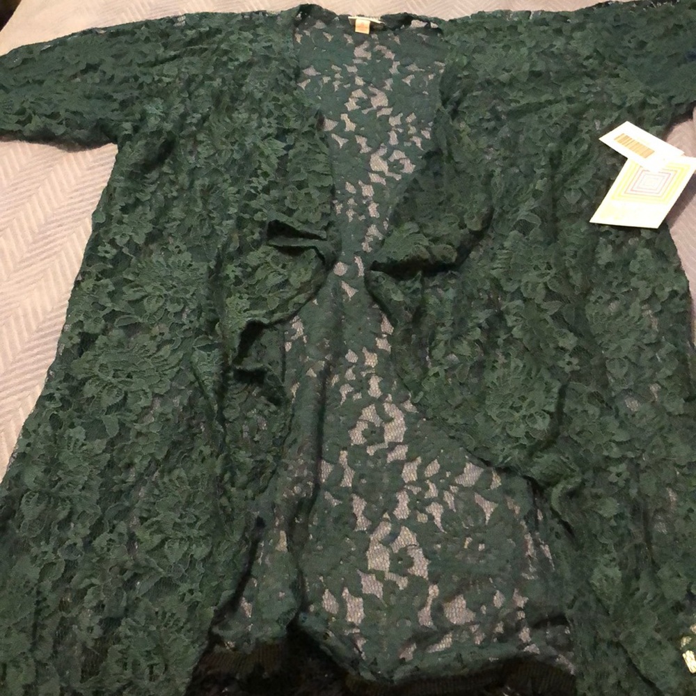 Hunter Green Lularoe Monroe with Black tassels
